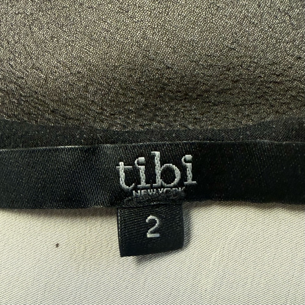 TIBI Black Sheer Blouse NWOT - Picture 7 of 11